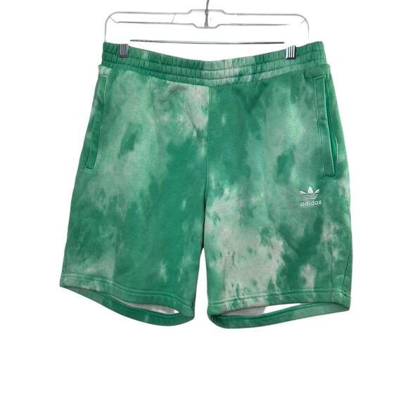 adidas Other - Adidas Adicolor Essentials Trefoil Green & White Tie-Dye Shorts Men's Medium